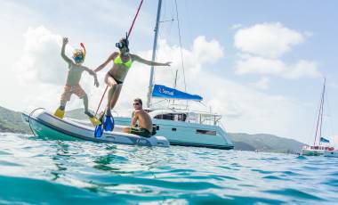 Family having fun in the BVI