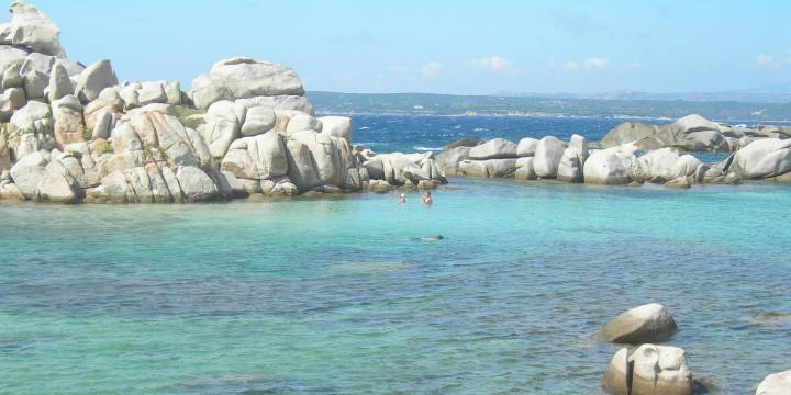 People bathing at Lavezzi beach