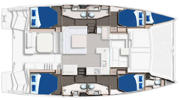 Sunsail 454W layout plan