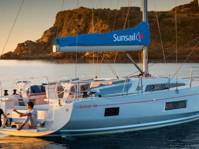 Sunsail 46 at Sunset