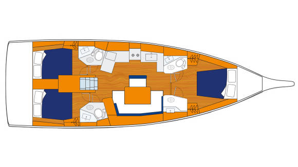 Sunsail 46 lay-out